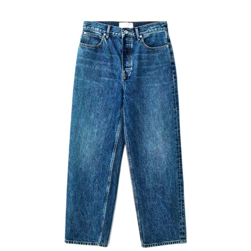 (NEW WITH TAG) Everlane Rigid Way-High Jean. Color: Worn-in Blue Size: 26-27-28